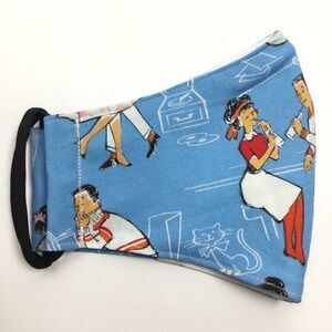 2/$15 - 50s Mask, Vintage 50s Blue Face Mask, Filti Filter‎